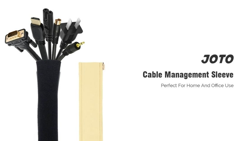 6 Pack] JOTO Cable Management Sleeve Cord Management System for TV/Computer/Home Entertainment, 19-20 Inch Flexible Cable Sleeve Packaging Cover