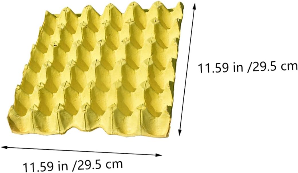 10pcs Household Egg Trays DIY Paper Pulp Egg Storage Containers Yellow for Refrigerator Kitchen Use