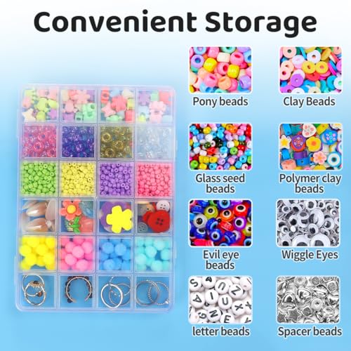 Image of Eppingwin 24 Grids Bead Organizer, Craft Organizers and Storage, Acrylic Organizers, Plastic Bead Organizer Box for Crafts Organizing Storing(2 pack)
