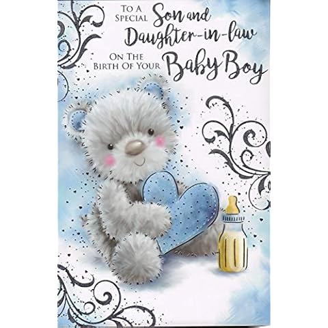 Baby Boy Birth Card for Son and Daughter-in-Law Cover