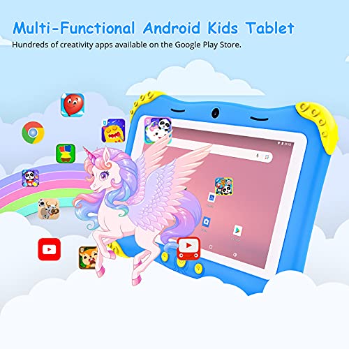 Kids Tablet, Android Tablet for Kids, 7 inch HD IPS Eye Protection Screen Tablet with WiFi, 16GB, Quad-Core, Dual Camera, Kids APP Preinstalled, Educational Games, Parent Control Children Tablet(Blue) - Image 6