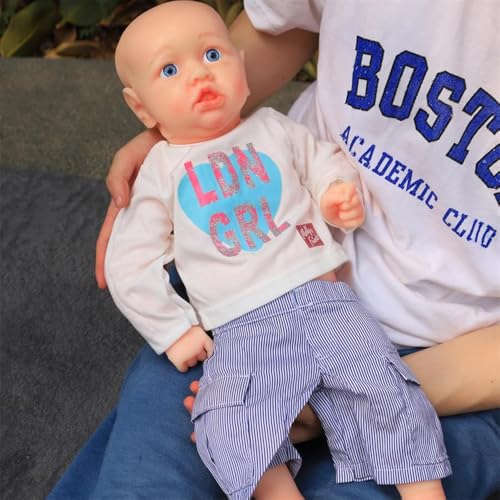 Muñeca bebé realista de silicona 22.5 pulgadas miniatura 1