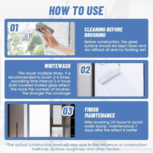Image of Frosted Glass Paint Water-Based Windows Privacy Paint with Brush, Waterproof & UV Resistant Window Frosting Coating for Windows, Doors & Glass Surfaces DIY (300 G)