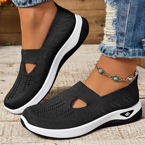 Generic Women's Woven Orthopedic Breathable Soft Shoes Go Walking Slip on Diabetic Shoes Hands Free Sneakers Arch Support2