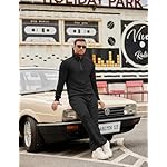 COOFANDY Men's Tracksuit 2 Piece Set Geometric Texture Quarter Zip Pullover Sweatshirt Athletic Running Sweatsuits - Image 5