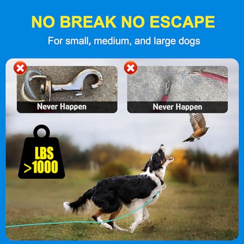 image for AMOFY Dog Tie Out Cable for Dogs Pets - Heavy Duty Dog Tether Run Cabl