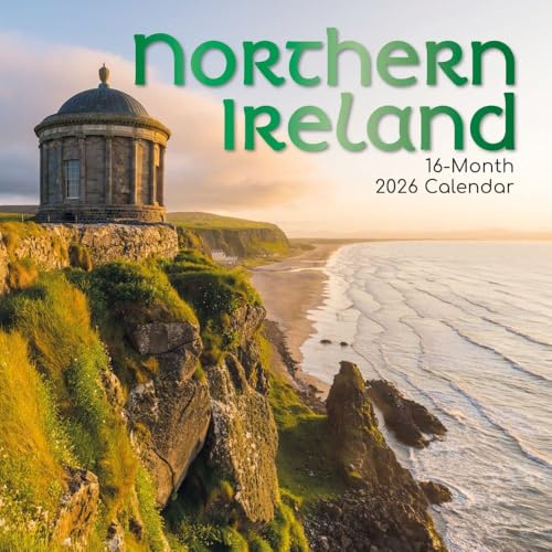 Gifted Stationery Co, Northern Ireland 2026 Wall Calendar, 12'' X 12'', 16-Month Calendar with Stapled Binding