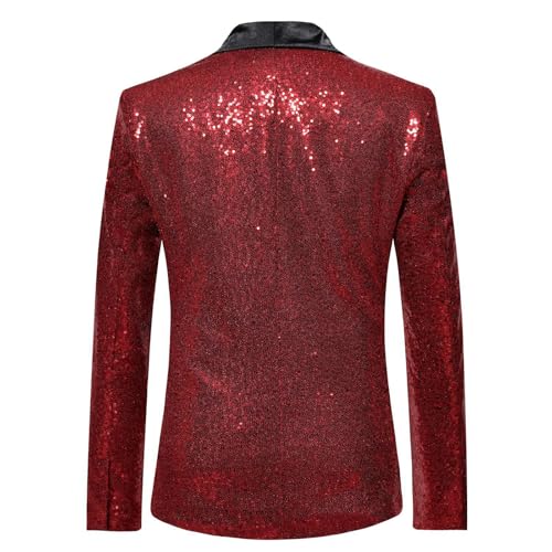 Thatrich Mens One Button Blazer Sequin Dress Suit Party Festival Night Club Wedding Jackets Sports Coat Casual Tuxedo Outfits2