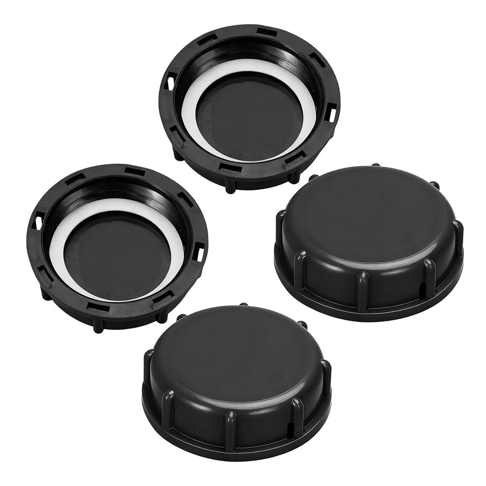 UDSKNV[KSL 60mm Guttering End Cap, 4-Pack Blanking Cap for Kitchen/Bath/Laundry Waste Pipes, Leak-Proof Drain Seal