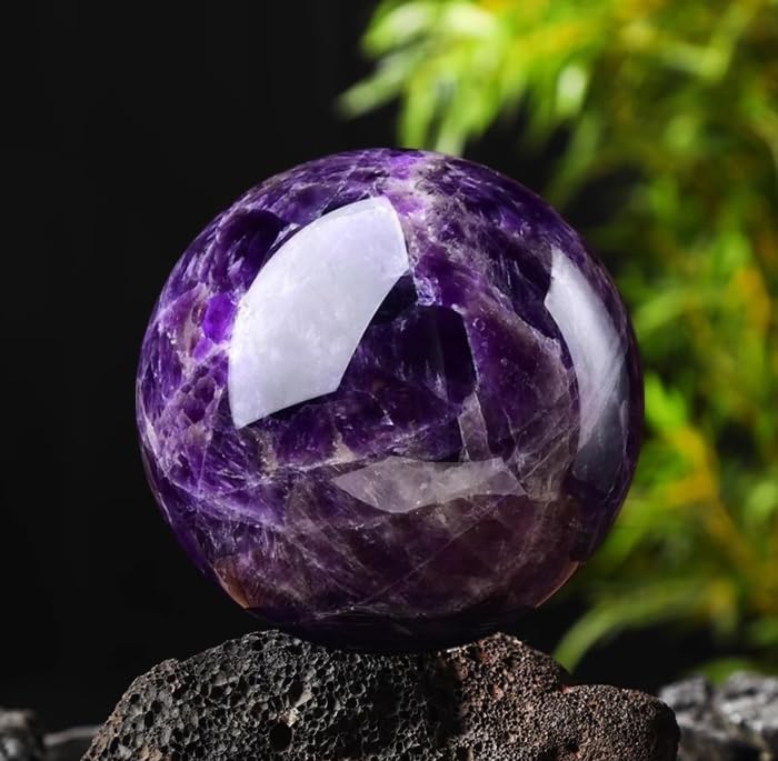 Boule de cristal d'améthyste contre le stress, purification de la maison 80mm - 6