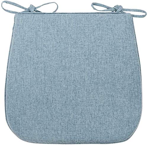Cojín de jardín Cojín for silla Almohadillas for silla de comedor con lazos, antideslizante Lino de color sólido Suave for silla de comedor Oficina Patio Cojín for asiento de automóvil -Azul cielo 45x Cover