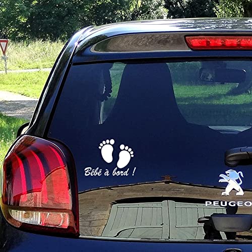 Sticker bébé à bord autocollant de 20 x 15 cm avec petits pieds de bébé – vue 3