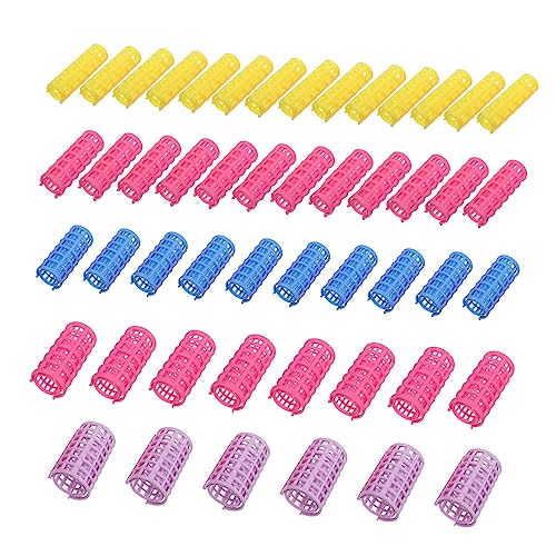 LIFKOME 50Pcs Self Grip Plastic Hair Rollers Lightweight Curling Tools for Waves Retro Styles Bangs for Hairdressing Daily Makeup Durable Portable Hair Curlers