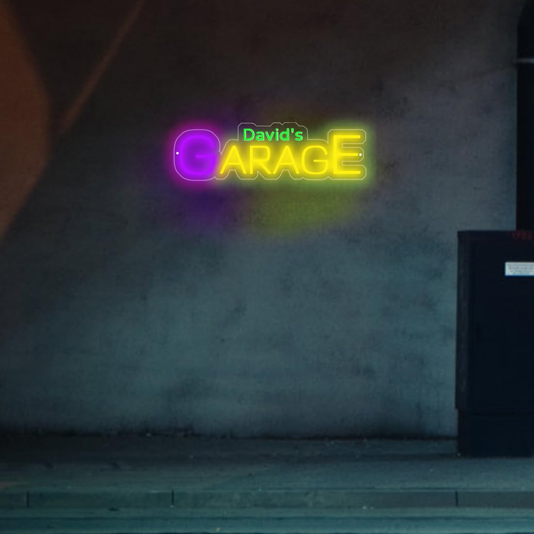 Insegna al neon personalizzata con motore a controllo motore, per decorazione da parete, incisione 3D personalizzata, per garage, grotta, officina, officina, figlio, papà, regalo di compleanno