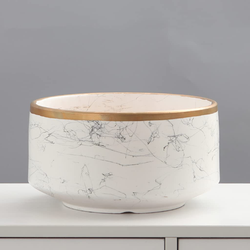 Vasi da Giardino Vaso da Fiori in Ceramica, fioriere per Interni ed Esterni con Foro di drenaggio e piattino, vasi per Piante con Phnom Penh per la Decorazione Domestica, Bianco