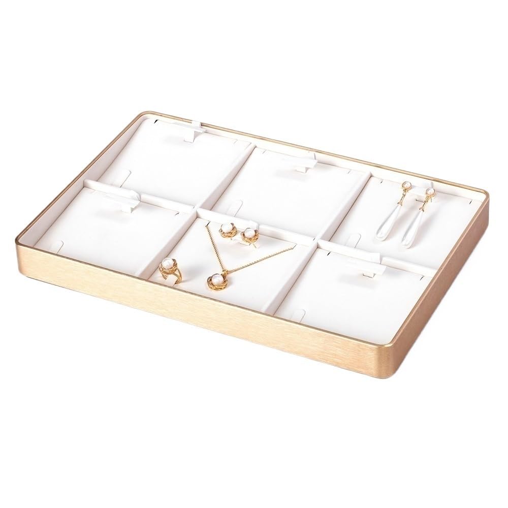 Armadi Gold Brushed Grain Jewelry Tray with Goods Crystal Strings | Jewelry Display Box