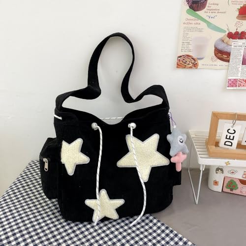 Bolso Cruzado de Pana para Mujer con Parche Estrella Y2k miniatura 4