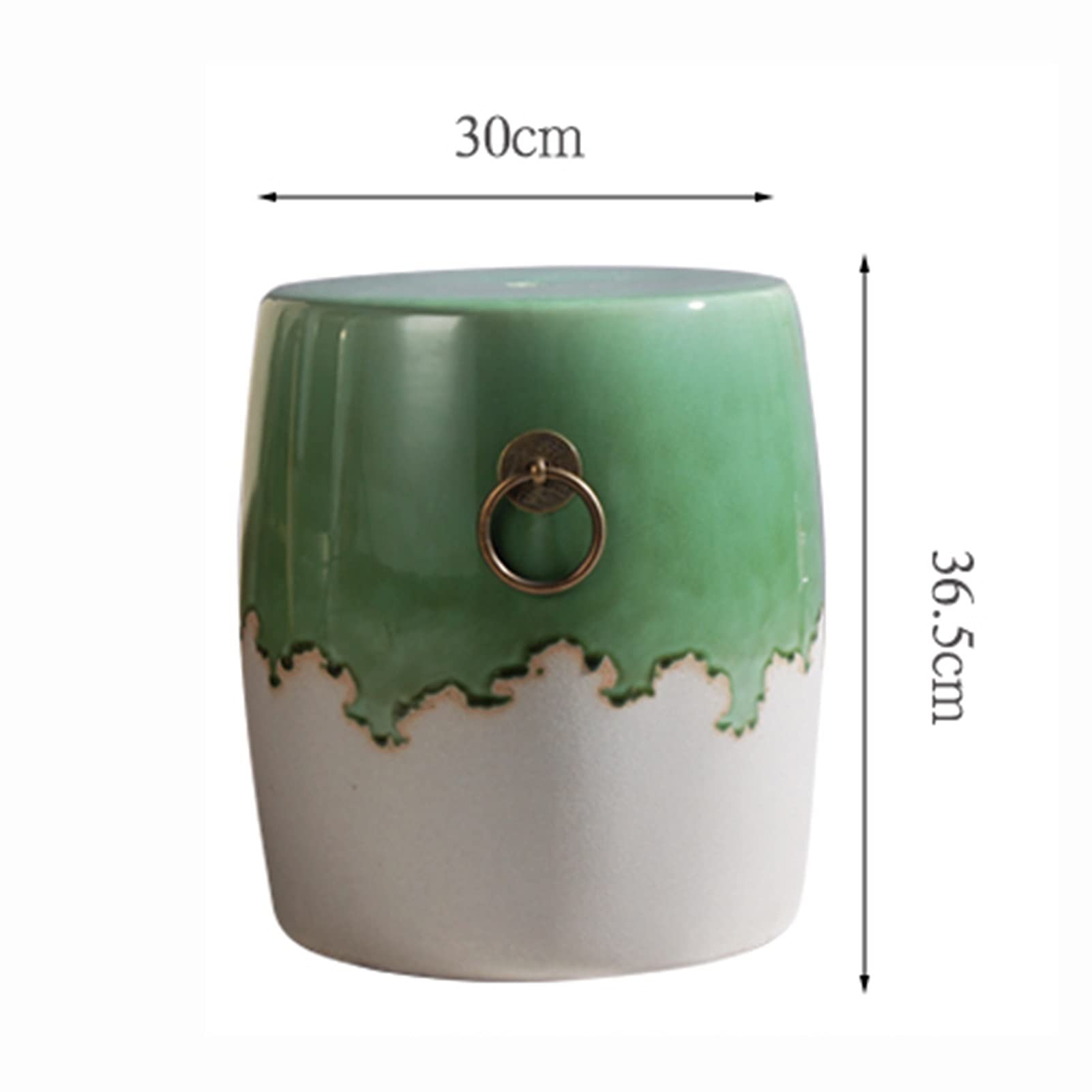 Ceramiczny klasyczny okrągły stołek ogrodowy, szkliwiony gładki dekoracyjny ceramiczny stołek ogrodowy ponadczasowy, uniwersalne meble ogrodowe do ogrodu, patio, trawnika i gospodarstwa domowego