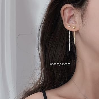 モンポット ピアス チェーンピアス レディース シンプル 女性 モンポット ピアス チェーンピアス レディース イエローゴールド