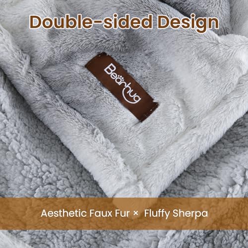 Image of Bearhug Electric Blanket Full Size 77 inch x 84 inch, 10 Heat Settings Heated Blanket, 1-12 Hour Auto Shut-Off, Faux Fur & Sherpa Dual-Sided Heating Blanket, Machine Washable, Gift-Ready Elegant Packaging