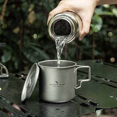 Boundless Voyage Camping Mug Titanium Single Layer Tea Coffee Cup Ultralight Outdoor Travel Portable Drinkware 220ml 350ml 500ml (Ti3059D-500ml) - Image 3
