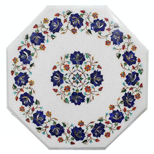 14 x 14 Inches White Octagonal Marble Sofa Side Table Top Handcrafted 14 x 14 Inches White Octagonal Marble Sofa Side Table Top Handcrafted