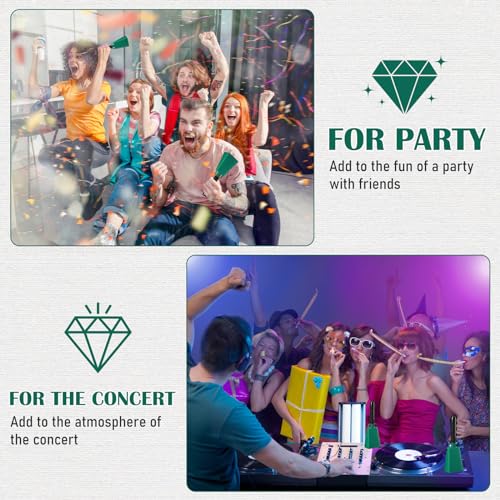 Pelopy 12 Pcs Large Cow Bell 9 '' Cowbell with Handle Cowbells for Sporting Events Hand Percussion Cheering Bell Chimes for Football Game, Alarm Loud Noise Makers, Musical Instrument(Green) by Pelopy - Used condition - Image 5