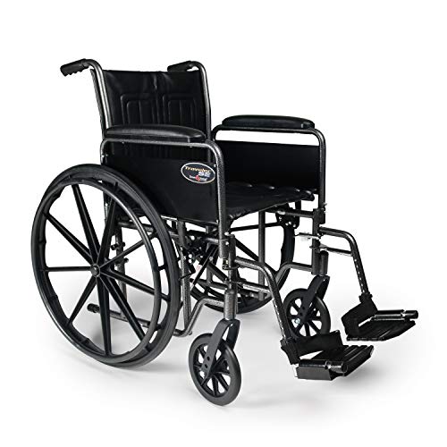 Everest & Jennings Traveler SE Wheelchair, Detachable Full Arms & Swingaway Footrests, 20x18"