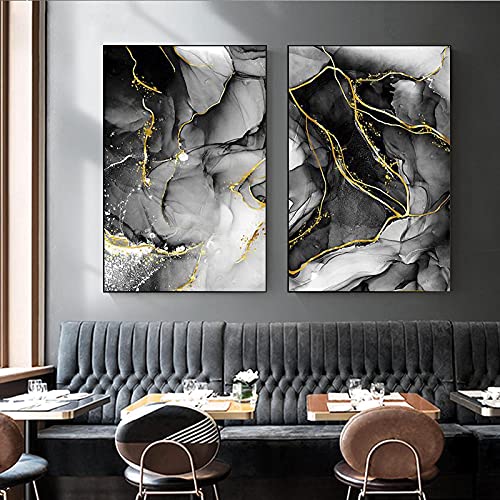 Impression sur toile marbre fluide texture dorée haute définition style raffiné