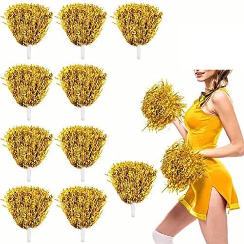 10 pompons de líder de torcida, pompons de plástico de torcida com alça acessório de fantasia de tor