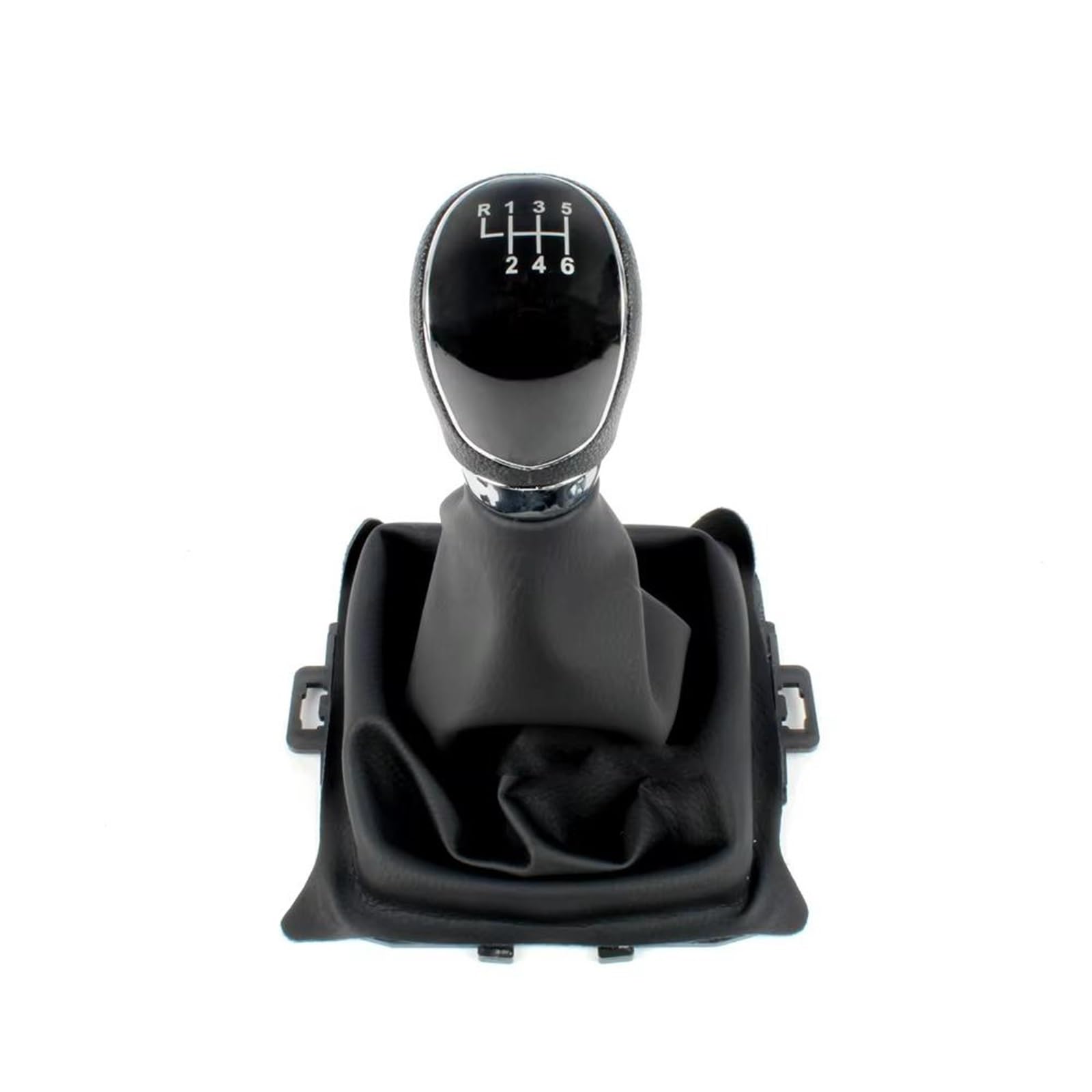 EFDDTBHE Compatible with Fiesta 2008 2009 2010 2011 2012 Silver Black Gear Shift Knob 5 Gear 6 Speed Manual Gear Shift Knob Boot Shifter Handle(6 Speed Knob Boot)