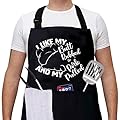 Cusugbaso Grilling Aprons for men, One Size Funny Grill Aprons with Three Pockets Cooking Chef Aprons Funny Birthday, Christmas, Father's Day Grill Gifts for Dad, Men, Husband