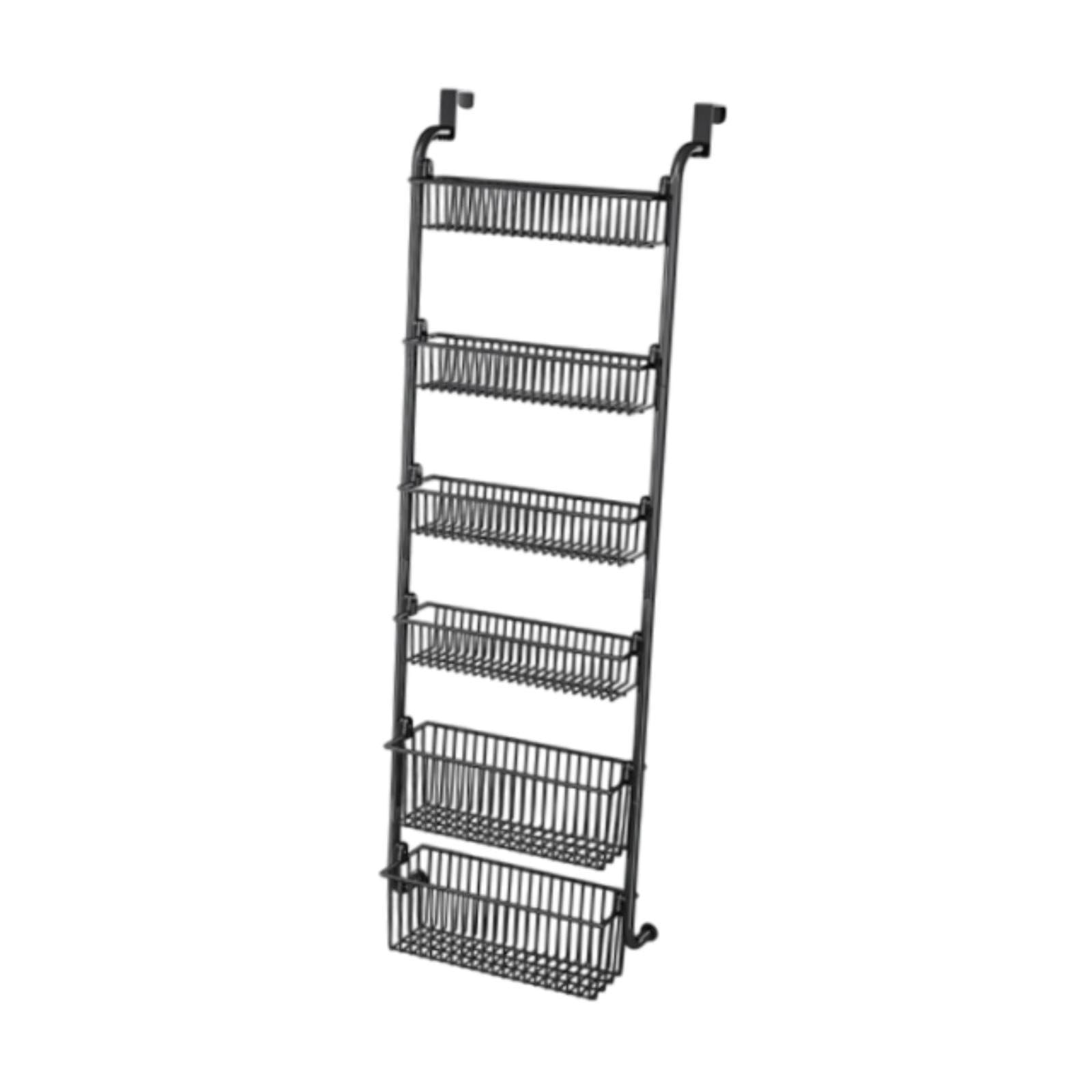 Organisateur De Rangement sur Porte De Door avec Paniers,Noir 6 Niveaux h 139cm