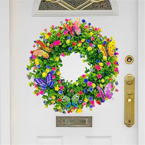 Couronne de fleurs decoration de printemps chaleureuse pour mur