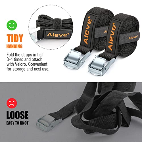 Aieve Tie Down Strap, 1" x 6.5 Ft Ratchet Strap Heavy Duty 4 Pack Retractable Cam Buckle Straps Secure Strap Luggage Lashing Straps