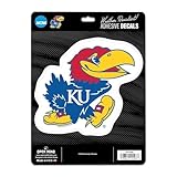 University of Kansas Logo Adhesive Vinyl Decal - Fun Jayhawks Sticker for Car, Window, or Laptop