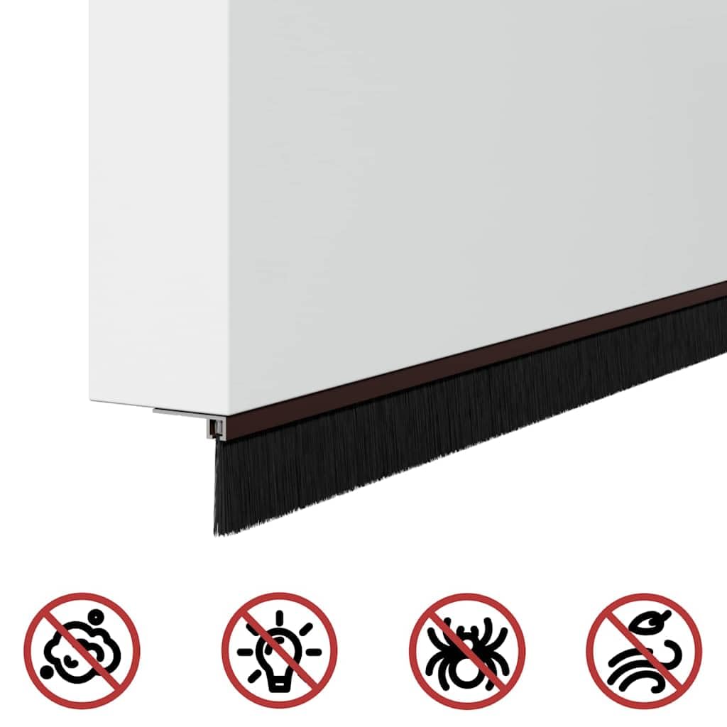 Samoprzylepne uszczelki do drzwi ze stopu aluminium, brązowe, 100 cm, do drzwi pokojowych i drzwi wejściowych, montaż wewnątrz przed przeciągami, hałasem, kurzem, 12 sztuk, oszczędność energii