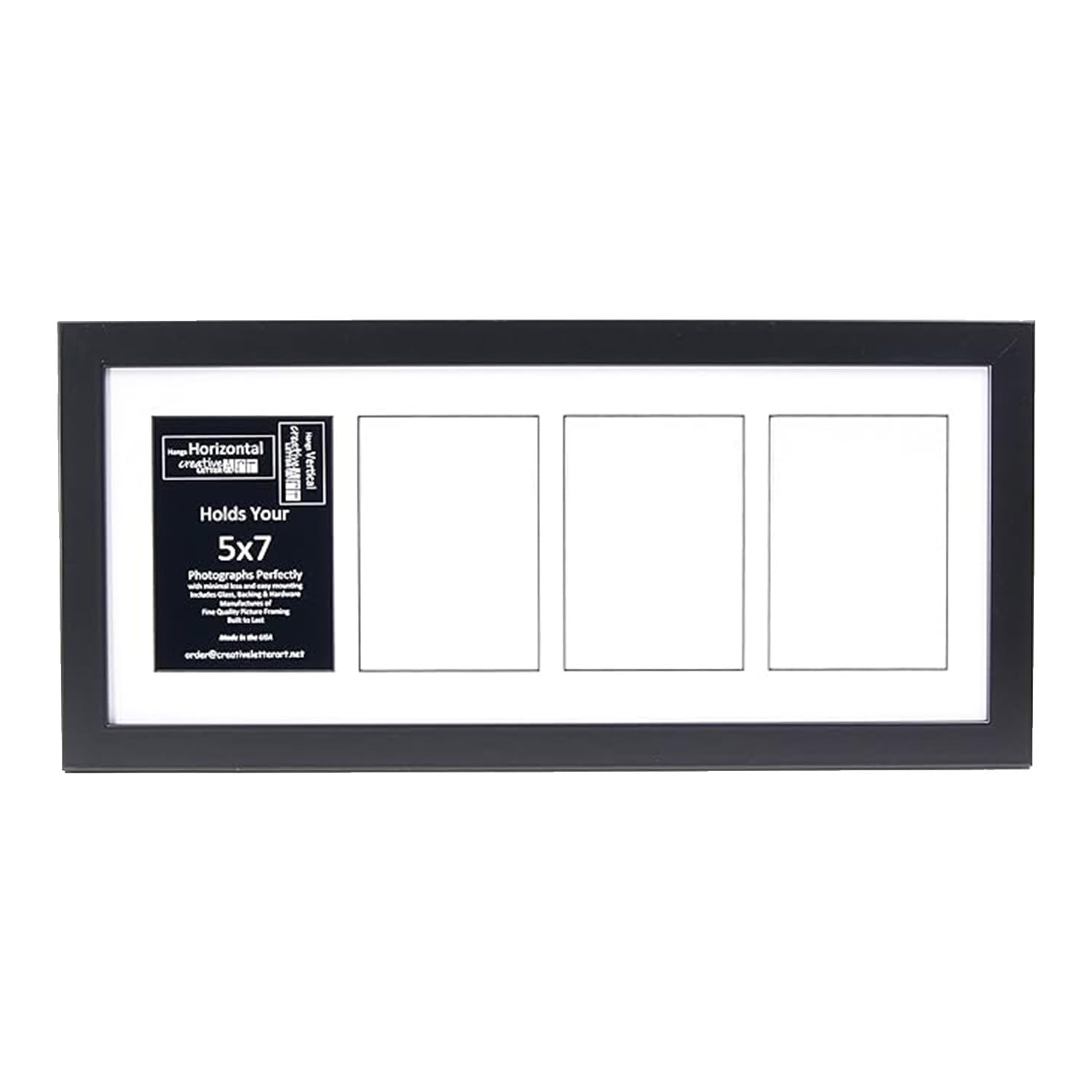 Creative Letter Art 4 Opening Glass Face Black Frame