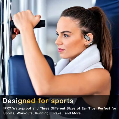 Image of Hsility Wireless Earbuds Bluetooth Earbuds Built-in Mic with Ear Hooks 50H Playtime Ear Buds LED Display Charging Case Waterproof Design for Running Fitness