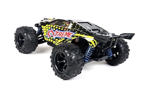 ES-TOYS RC Elektro Buggy 1:18 mit 2,4Ghz, 40 km/h, Allradantrieb - LiIon - Extreme 302E (Schwarz-Gelb)