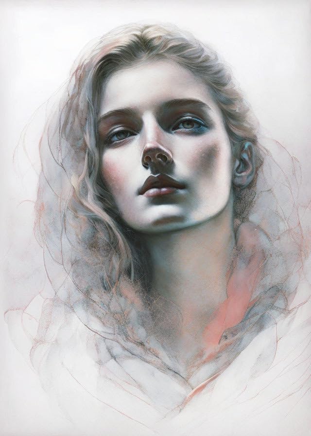 Toile murale portrait femme SERENDIPITP poster suspendre 58x90 cm