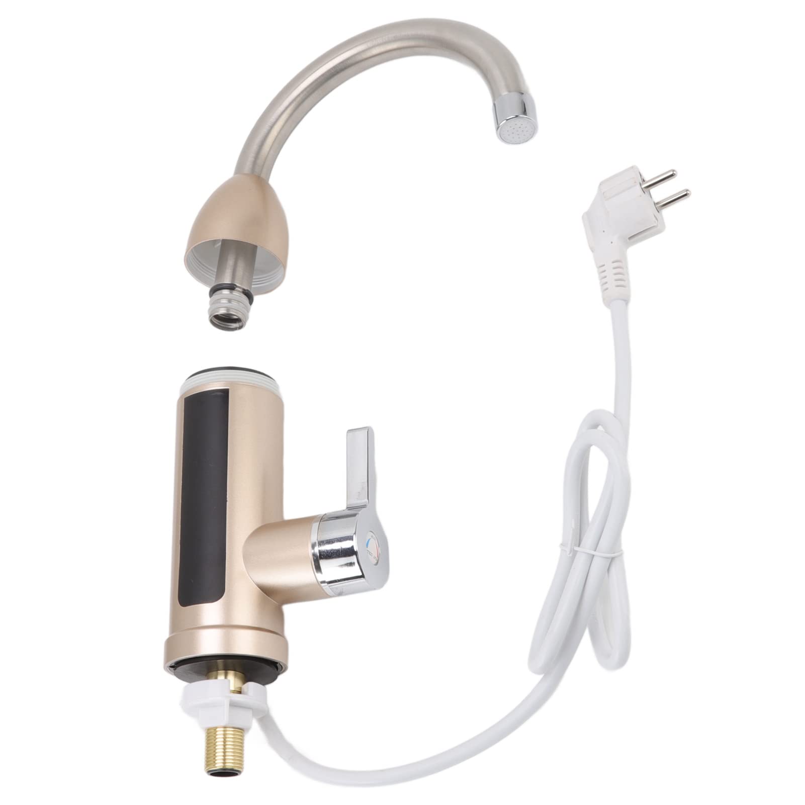 Duokon Rubinetto per Scaldabagno Istantaneo, Rubinetto Elettrico (Spina | Riscaldamento Rapido in 3-5 Secondi, Display Digitale 30-60 ℃, Impermeabile IPX4, per Lavello del Bagno della