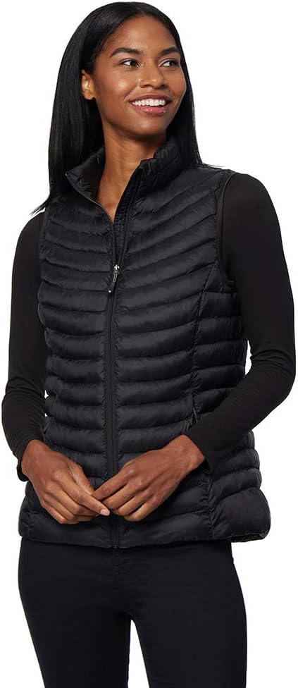 32 Degrees Women’s Ultra-Light Down Alternative Water-Repellent Packable Puffer Vest Outerwear with Zipper