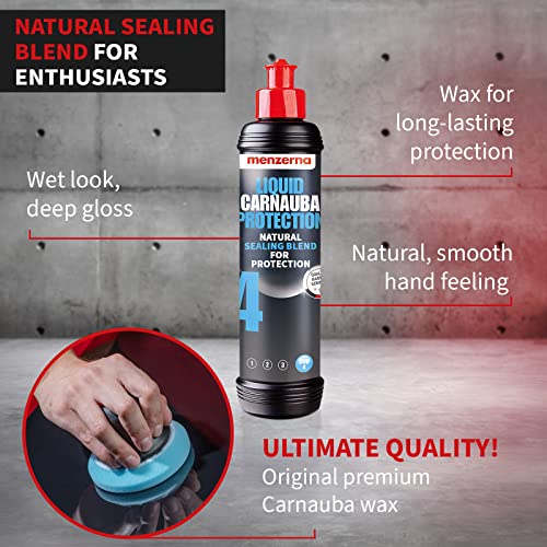 Menzerna “Liquid Carnauba Protection” Car Carnauba Wax I Carnauba Wax For Deep Shine, Wet Look Longlasting Protection I Natural Paint Sealant For All Clear Car Coats I Protective Top Coat I 8 Fl Oz. #TOP2