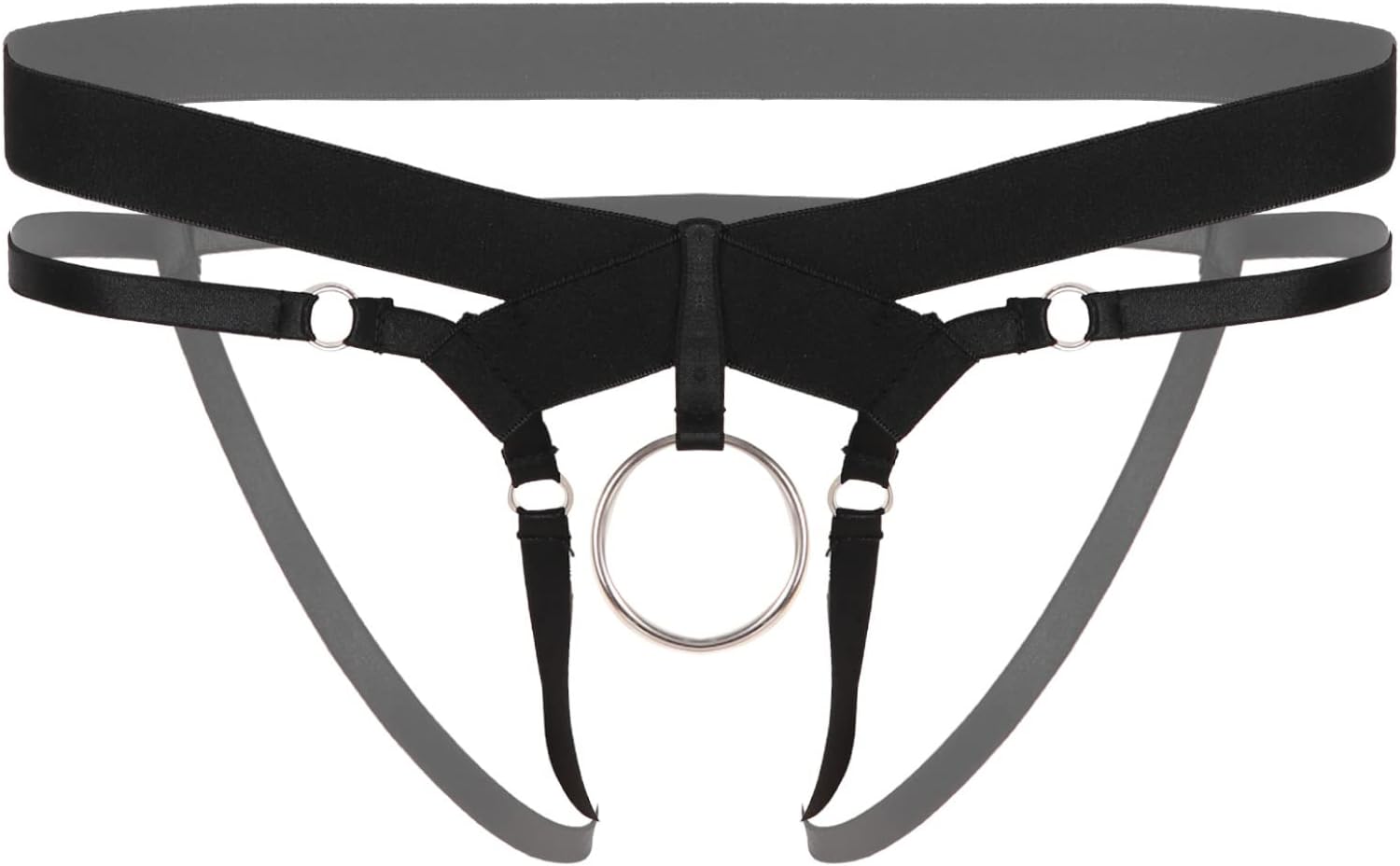 Men's Sexy Open Front O Rings G-string Underwear Enhancing Low Rise Panties Strappy Briefs Nightwear