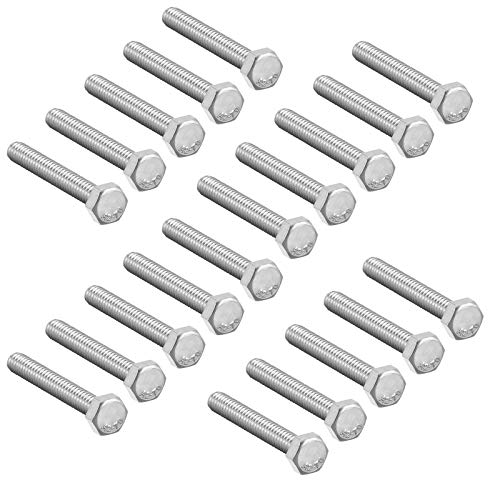 Image of 20 Pcs M5 Hex Bolt M5-0.8 x 35mm UNC Hex Head Screw Bolts A2-70(304) Stainless Steel Fully Threaded Hex Tap Bolts,Plain Finish,Fully Threaded (M5 x 35mm)