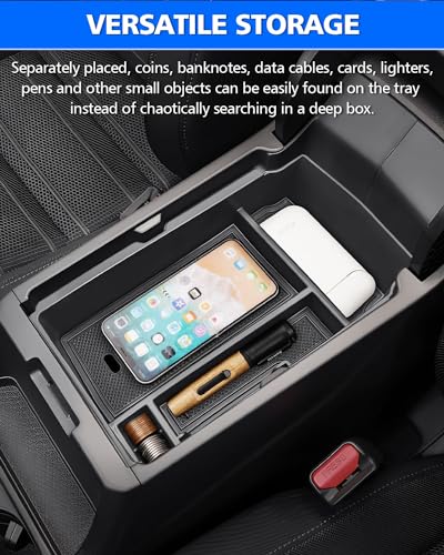 Autorder 2PCS Center Console Organizer for 2023 2024 2025 Honda CR-V CRV Accessories Armrest Storage Box Secondary Insert Tray Center Console Armrest Tray with Nonslip Mats