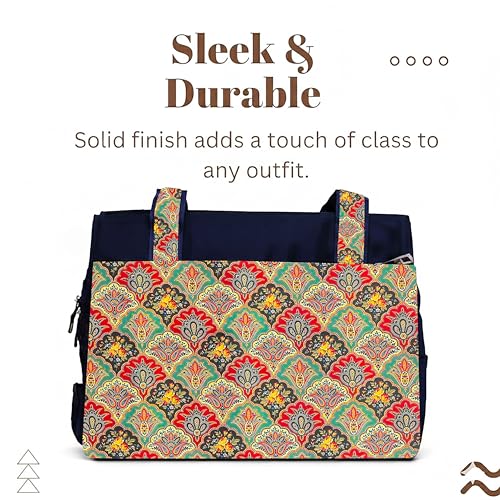 Image of Printed Handbag for Women | Office Bag | Stylish Bag for Office Use | Nylon Large Shoulder Bag 20 Liter | Stylish Tote for Office Use | Purse for Women | Vegan Handbag | Daily & Travel Use