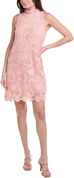 Anne Klein Womens Sleeveless Shift with Ruffle Collar