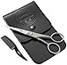 Viking Revolution - Beard and Mustache Scissors w/Comb and Synthetic Leather Case Professional Sharp Surgical Grade Steel for Trimming, Grooming, Cutting Mustache, Beards & Eyebrows Hair